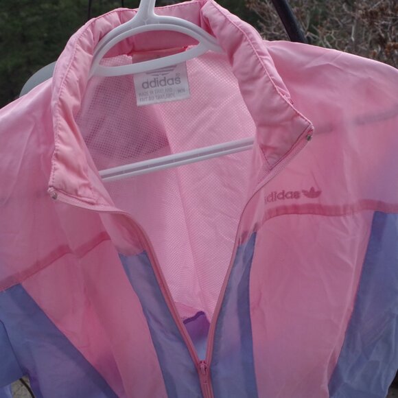Pink & Blue Adidas Wind Breaker Women's Coat - Picture 5 of 5